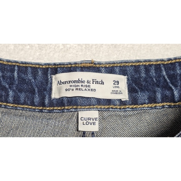 Abercrombie Fitch 90s Relaxed Jeans High Rise Womens 29 Long Curve Love - Picture 3 of 7